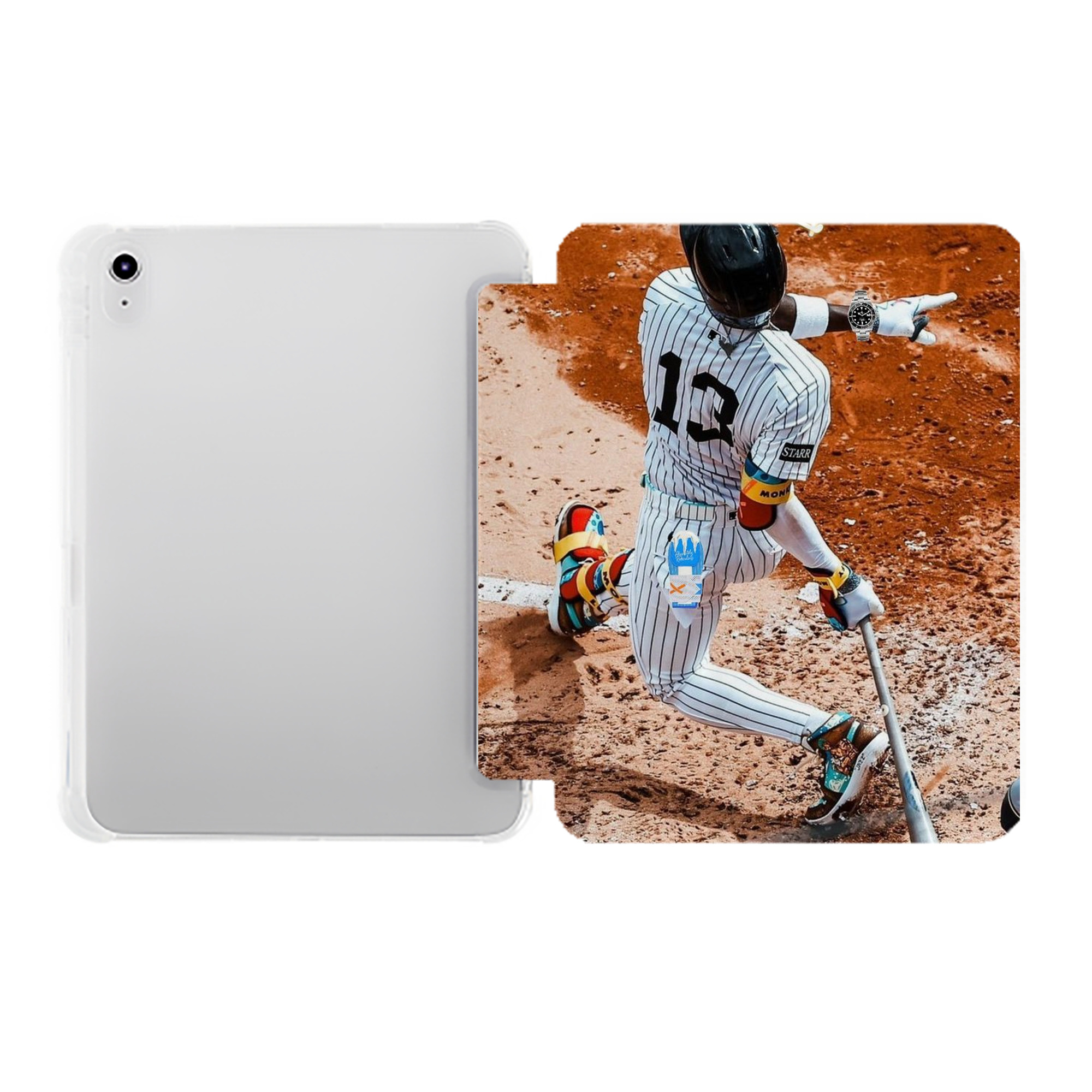 Jazz Chisholm Jr. 35 Premium Tri-Fold PU Leather & Silicone IPad Case With Pencil Slot – Fits 9.5,10.5,10.9 – Adjustable Stand, Slim, Protective